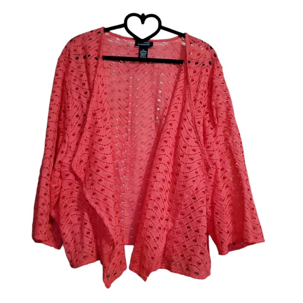 Catherine's lace short  orange cardigan 3x